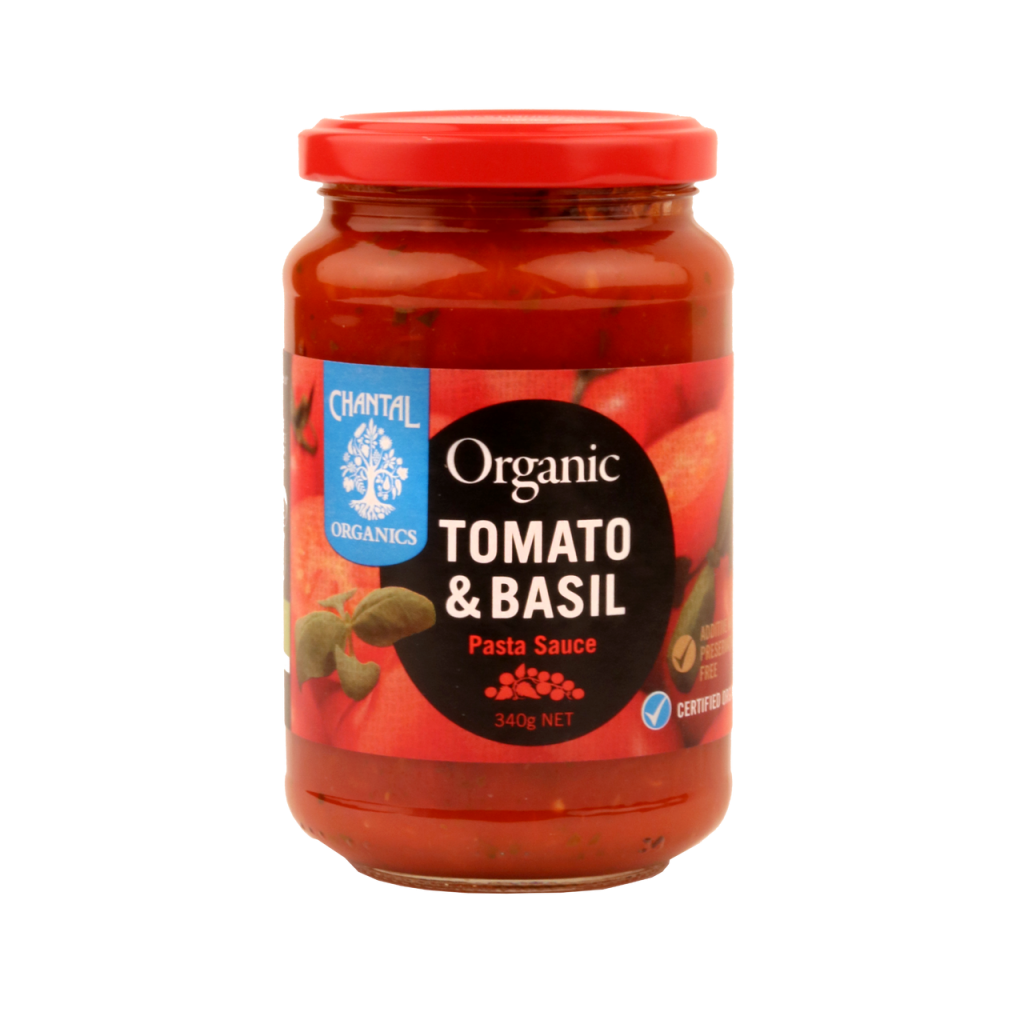 Chantal Organics Tomato Basil Pasta Sauce 340g PETAL & BEE GROCERS
