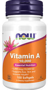 NOW Vitamin A 10, 000IU 100 gel caps
