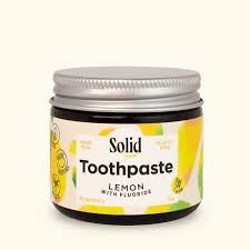 Solid Flouride Toothpaste Jar Lemon